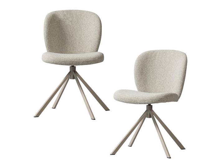 Livetastic Stuhl-Set Femke, Naturfarben, Drehkreuz, 58x80x65 cm, Sitzfläche 360° drehbar, Esszimmer, Stühle, Polsterstühle