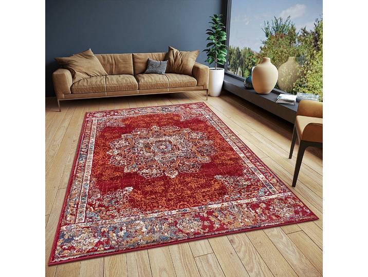 Orientteppich Maderno Rot/Rubinrot 57 x 90cm Vorderseite Polypropylen Rückseite: Jute / Polypropylen