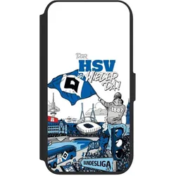 Nivocase Klapphülle für Apple iPhone 7 Handyhülle aus Kunst Leder NIVOflip schwarz Aufstieg Hamburger SV (Apple iPhone 7), Smartphone Hülle, Schwarz
