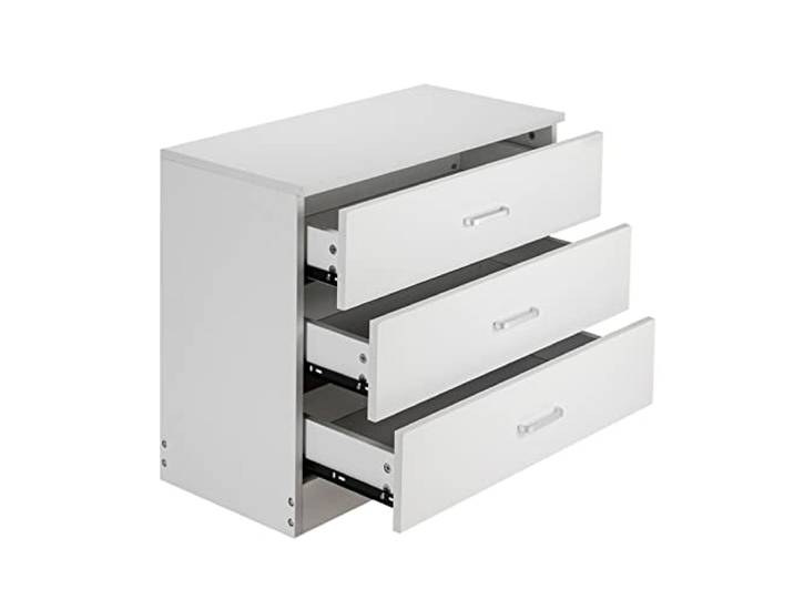 YCCHAH Bett mit Stauraum Interior Creative Minimalist Dreistufige Schubladenkommode Aufbewahrungsschrank Schlafzimmer Nachttisch Beistelltisch Weiß/Schwarz Desktop(B)