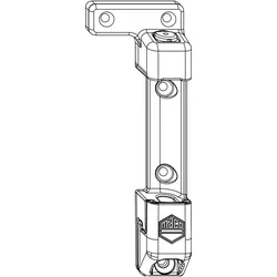Maco, Drehkippbeschlag, Scherenlager MAMMUT 220 kg, mit 9 mm Tragezapfen, silber, links (210601)