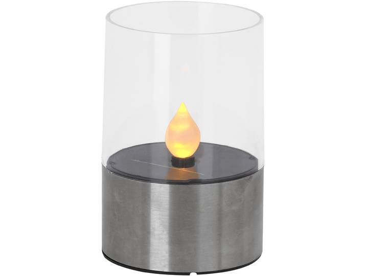 Solar-Kerzenleuchte mit Edelstahl-Sockel, Ø 7,5 cm
