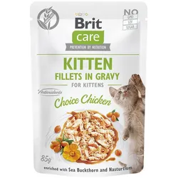 Brit Katze 24 x 85g Fillets in Gravy Huhn KITTEN