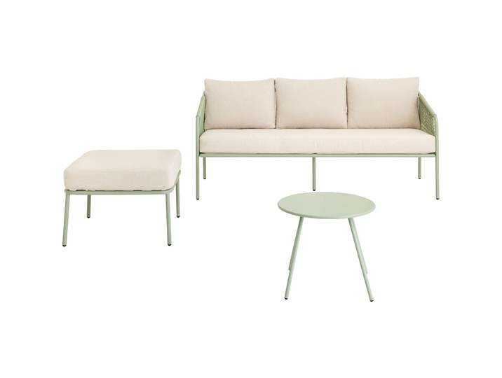 Lounge 3-Sitzer Stahl inkl. Tisch - 50