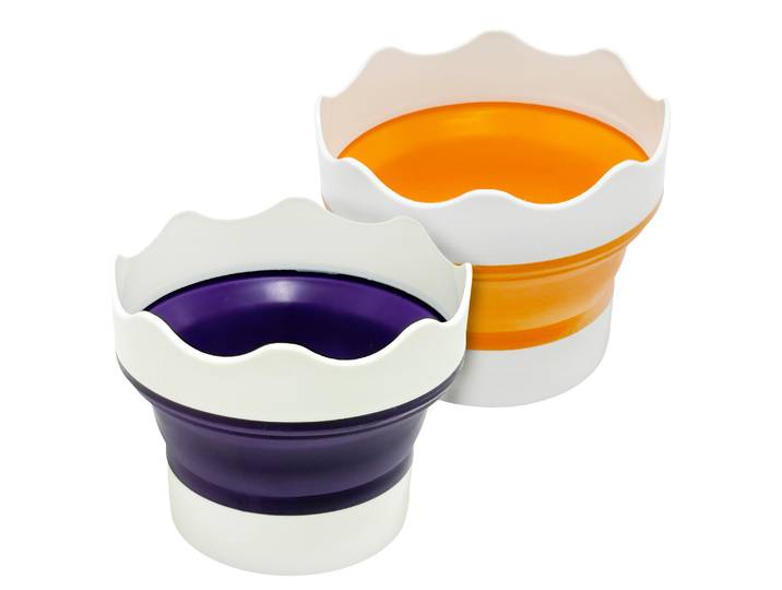 Pinselbecher Set Silikon faltbar 2-teilig