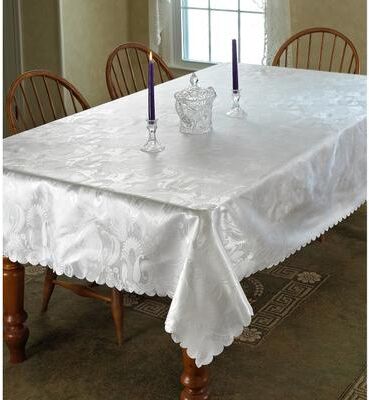 Violet Linen European Rose Pattern Tablecloth