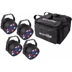 Eurolite Set 4x LED PARty Spot + Soft-Bag (1 W, LED), Scheinwerfer, Schwarz