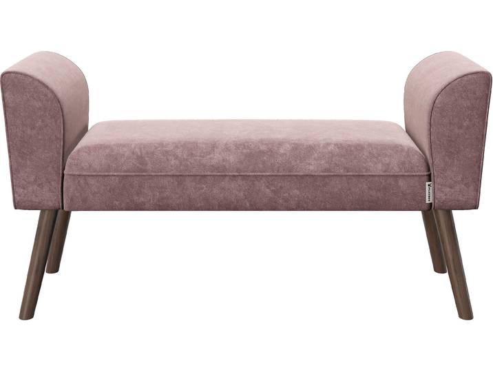 Polsterbank PLAYBOY TIFFANY , rosa (altrosa, walnuss), B:92,7cm H:54,5cm T:30cm, Holz, Polyester, Sitzbänke, Polsterbank