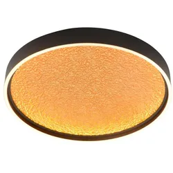 GeeTi LED-Deckenleuchte Bormes Alu, Eisen, Stahl & Metall Gold, Schwarz Gold / 60 cm