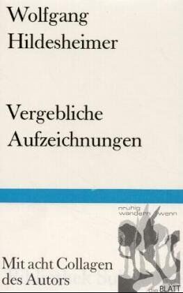 Wolfgang Hildesheimer - Vergebliche Aufzeichnungen - Preis vom 13.10.2026 11:25:28 h