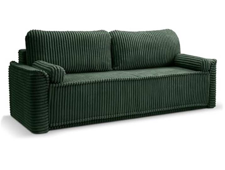 xonox.home Schlafsofa 3 Sitzer Grubs Schlafcouch Klappsofa Couch Cord smaragdgrün B/H/T: 225x96x93cm