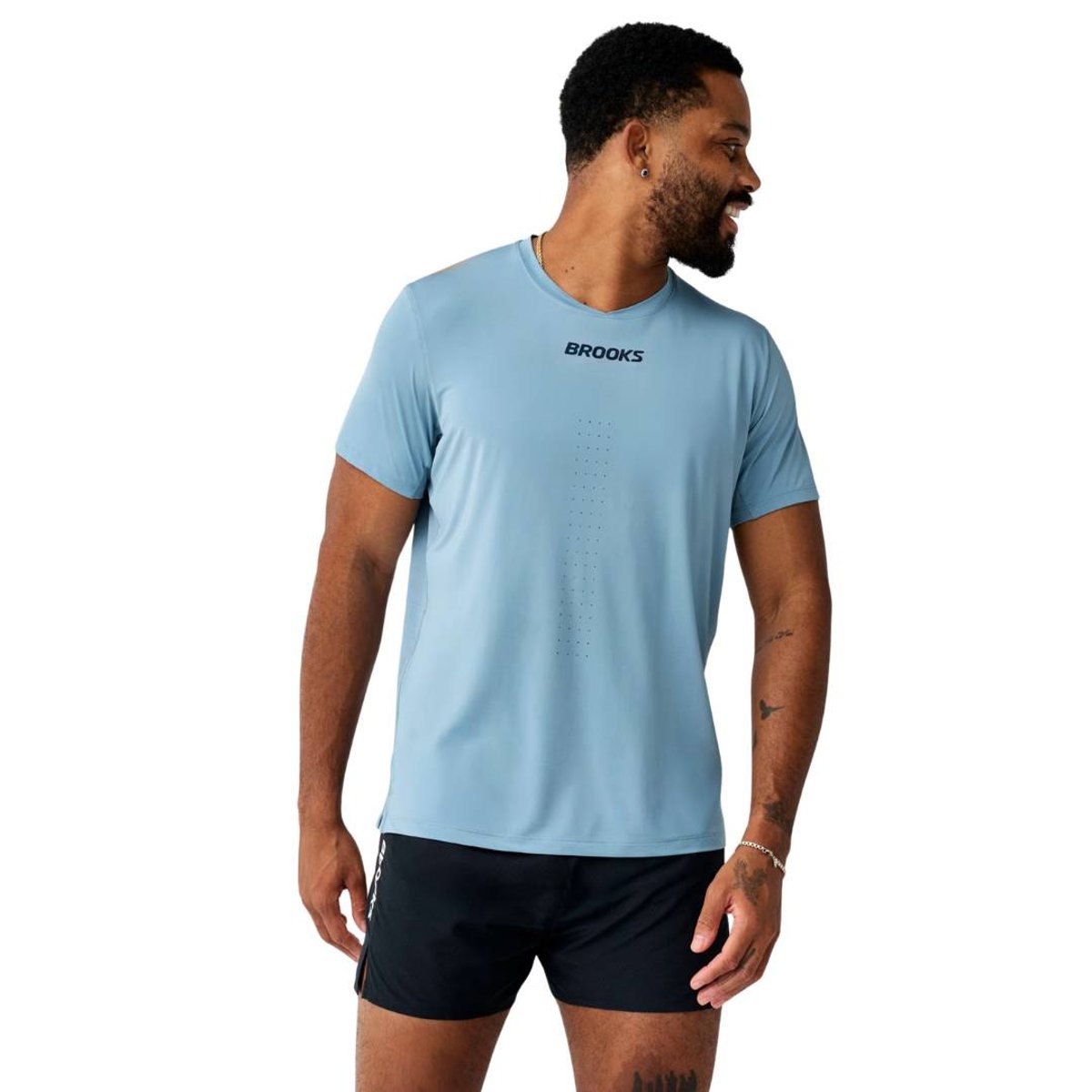 Camiseta Brooks Dash Cooling de Manga Curta Azul, Tamanho XS Homem