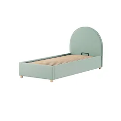 POLSTERBETT Karlotta 90x200 mit Bettkasten Bouclé Stoff grün