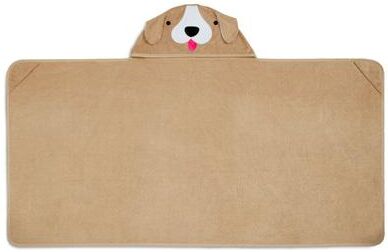 Delta Children Kids Hooded Bath Towel with Pockets - Super Soft and Absorbent- Tan Dog