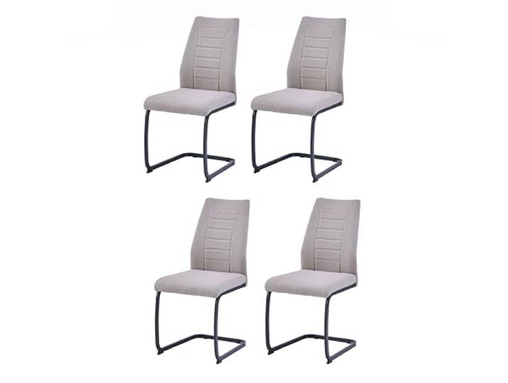 Casa Vital Esszimmerstuhl EMANIA, 4er-Set, 43x60x92 cm, gepolstert, dichter Schaumstofffüller, ergonomisch geformte Rückenlehne, Metallgestell, 120 kg maximale Gewichtsbelastung (Taupe)
