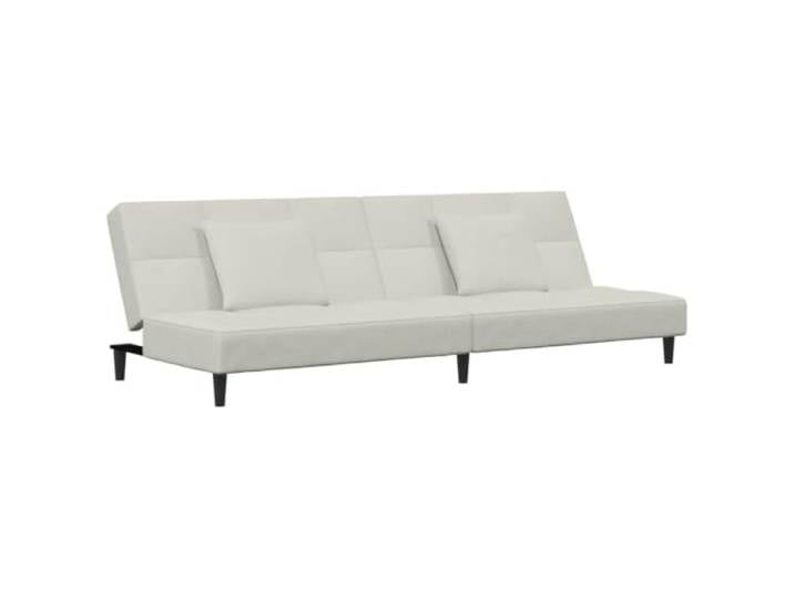 GHVBNMF Schlafsofa 2-Sitzer mit 2 Kissen Klappsofa Samt Creme 200 cm Flexibles 2-in-1 Schlafsofa mit 2 Kissen für Wohnzimmer und Studentenzimmer. Weicher Samtbezug und stabiler Holzrahmen.