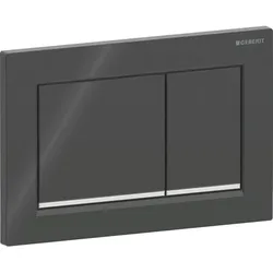 Geberit Omega20 Betätigungsplatte, eckig 2-M-Sp., schwarz /hgl.verchr.