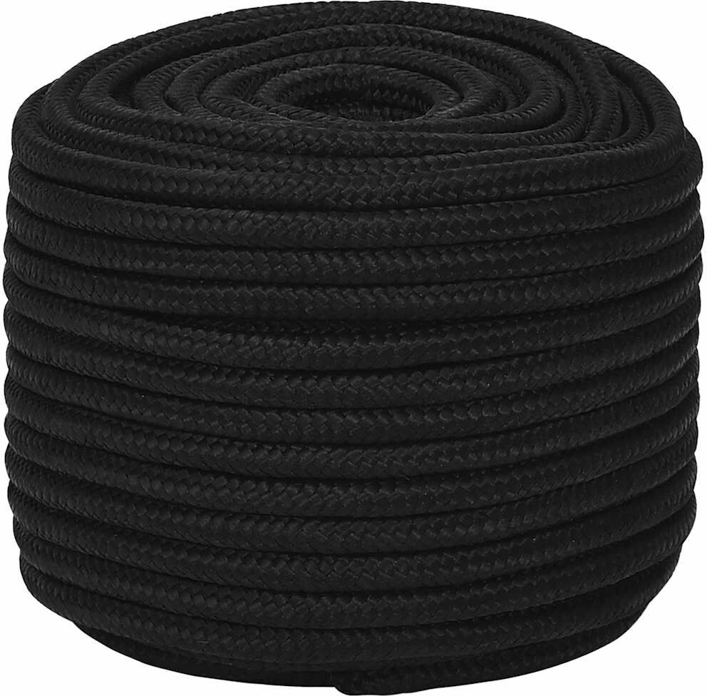vidaXL Corde de travail Noir 12 mm 25 m Polyester