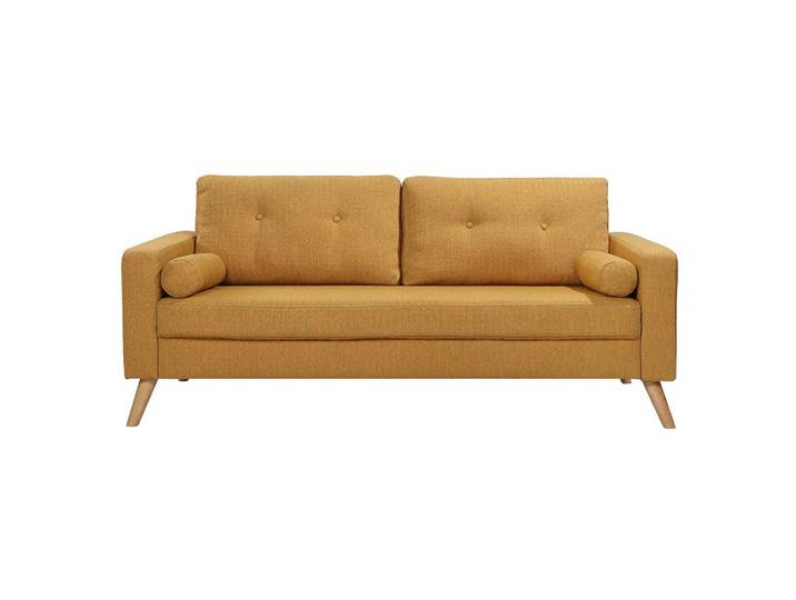 Vente-Unique Sofa - 3 Personen - stoff - gelb Tatum, Gelb, Holz, 182x83x81 cm, Wohnzimmer, Sofas & Couches, Sofas