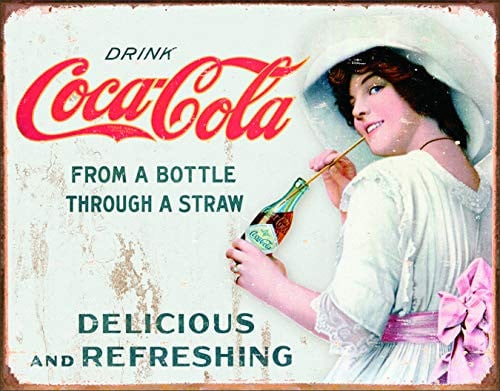 Desperate Enterprises Tinnen bord met Coca-Cola afbeelding, B: 40,64 cm x H: 31,75 cm