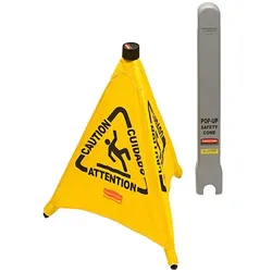 Warnschild Rubbermaid Klappbarer Warnaufsteller groß gelb mit multisprachigen Warnsystem