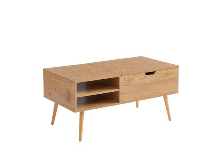 BAÏTA Couchtisch Florenz, dunkle Eichenoptik, klappbare Platte, 96 cm, Eicheneffekt