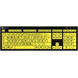 Logickeyboard XL Print PC Slim Line NERO (DE, Kabelgebunden), Tastatur, Schwarz