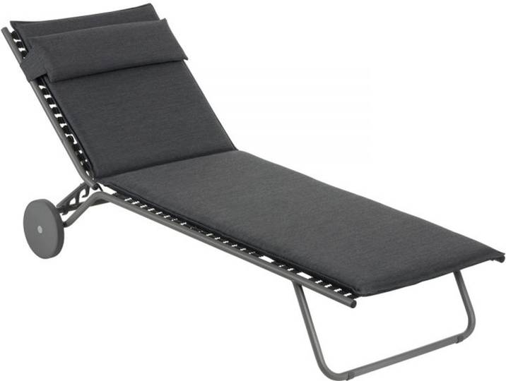 Sonnenliege Bayanne Sunbed Lafuma Polster Hedona onyx schwarz, 77x81 cm