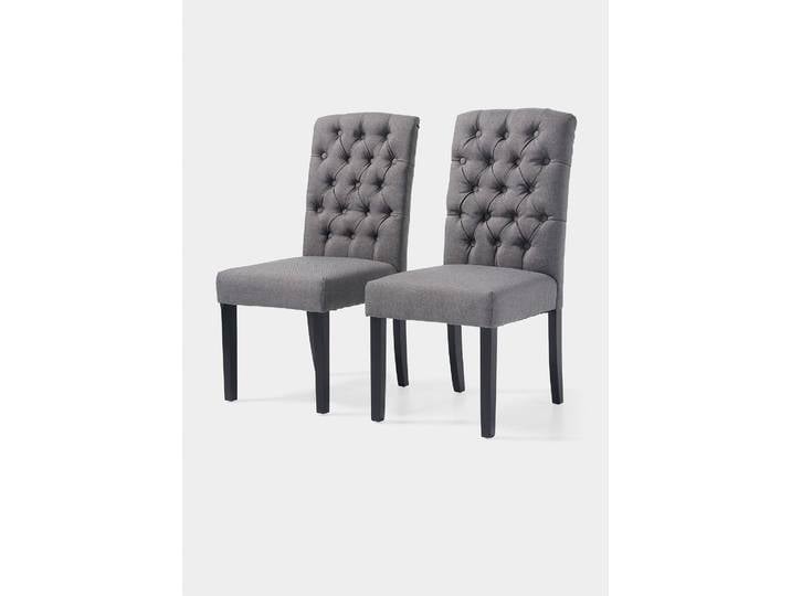 bonprix Stuhl (2er Pack), 96x47x61 cm, Polsterstuhl im 2er Pack, ideal für ausgedehnte Mahlzeiten im Esszimmer!, grau
