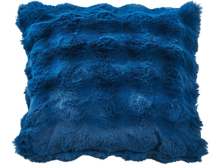 Dekokissen DONE. Aura , blau (dunkelblau, unifarben), B:50cm L:50cm, Polyester, Dekokissen_Sitzkissen_Kissenhüllen, Dekokissen, 3D Wellenstruktur
