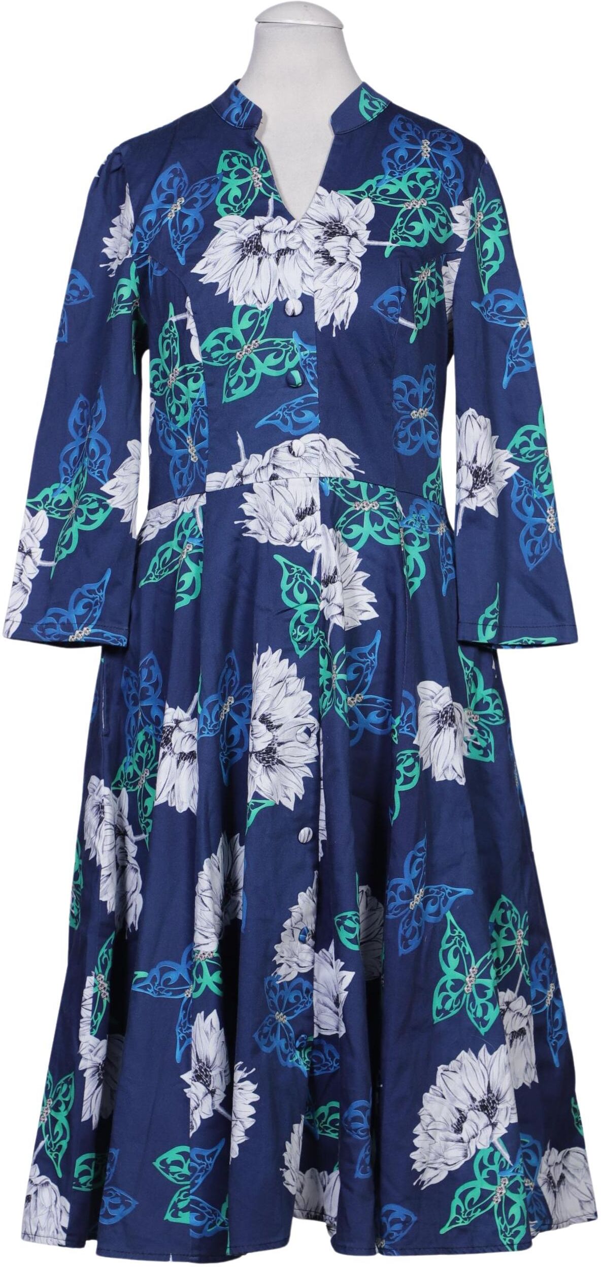 Hearts Roses Damen Kleid, Mehrfarbig, Gr. S, Baumwolle / Elasthan - Second Hand