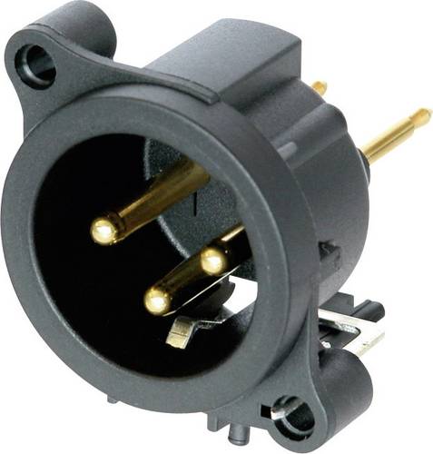 Neutrik NC3MAAV XLR-Steckverbinder Flanschstecker, Kontakte gerade Polzahl: 3 Schwarz
