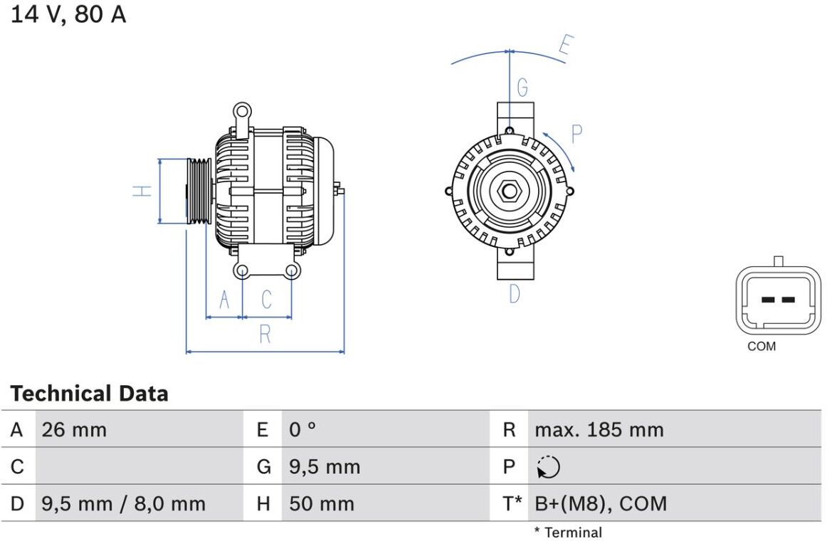 Drehstromgenerator BOSCH 0 986 082 880