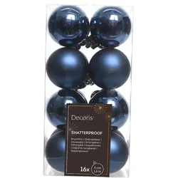Kaemingk Weihnachtsbaumkugeln bruchfest Ø 4 cm 16 Stück blau
