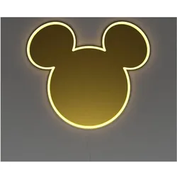YellowPop, Deckenleuchte, Mickey Maus Logo mit Goldspiegel by