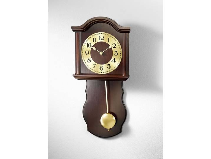 Wanduhr aus Holz mit Funkuhrwerk, Nussbaum