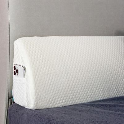 Uplifted Goods Memory Foam Bed Gap Filler Wedge Pillow With Side Pockets white 16x26x99cm