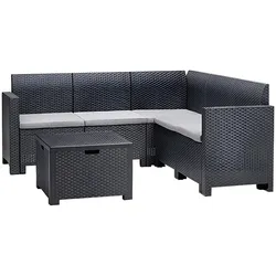 Nero 5-Sitzer Garten-Eckgarnitur graphit