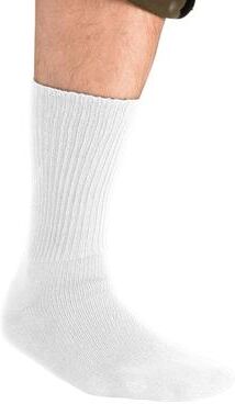 Diabetic Crew Socks by KingSize in White (Size XL)