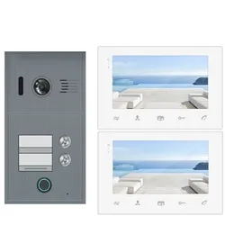 Fingerprint Video Türklingel Türsprechanlage Bluetooth BX2F Anthrazit 2-Familienhaus und 2x Monitor BX7 - 2 Draht Technik 170 Grad Winkelkamera