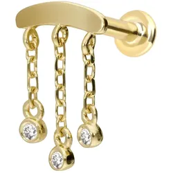 14 Karat Gold Labret mit Innengewinde MOISSANIT-WINDSPIEL