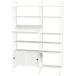 Funktionales Standregal mit Schrank Beige Weiß