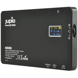 Jupio Powerled 200 Built-In PowerBank Alu (4200 mAh, 12 W, 16.20 Wh), Powerbank, Schwarz