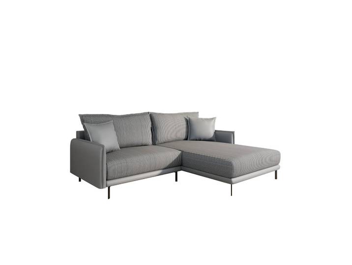 Homesy Ecksofa Selva – modernes Design trifft auf höchsten Komfort, Grau, Holz, 246x190 cm, Wohnzimmer, Sofas & Couches, Wohnlandschaften, Ecksofas