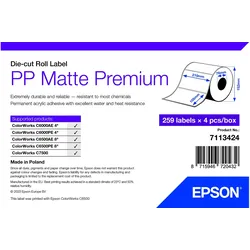 EPSON Endlosetiketten PP Premium Matte Die-Cut Roll Label, 105x210mm, wetterfest, weiß, matt, 259 Etiketten
