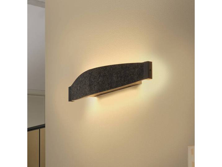 OSRAM Wandleuchte Decor Flat Felt, alu / grau / zink, für Wohn- / Esszimmer, Aluminium, Modern