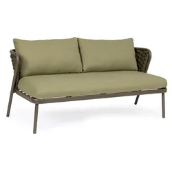 Gartensofa Harlow aus Aluminium, modernes Design, gepolsterte Kissen, olive grün, Outdoor