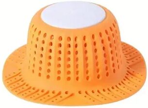 Multisell Products Hub Collapsible Drain Protector, New Bathtub Drain Hair Catcher, Shower Bathtub Tub Bathroom Sink Pop Up And Regular Drain orange