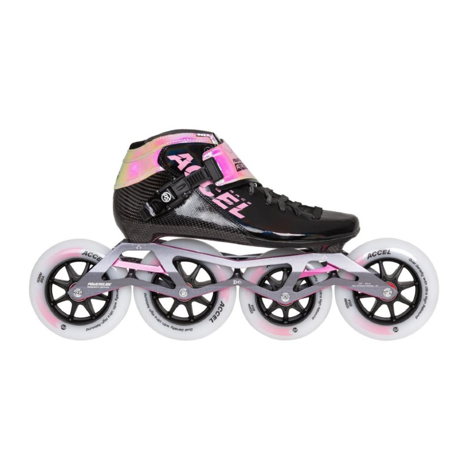 Powerslide Accel Race Pink 110/100 Inlineskates, 44, 4x, 110x+100