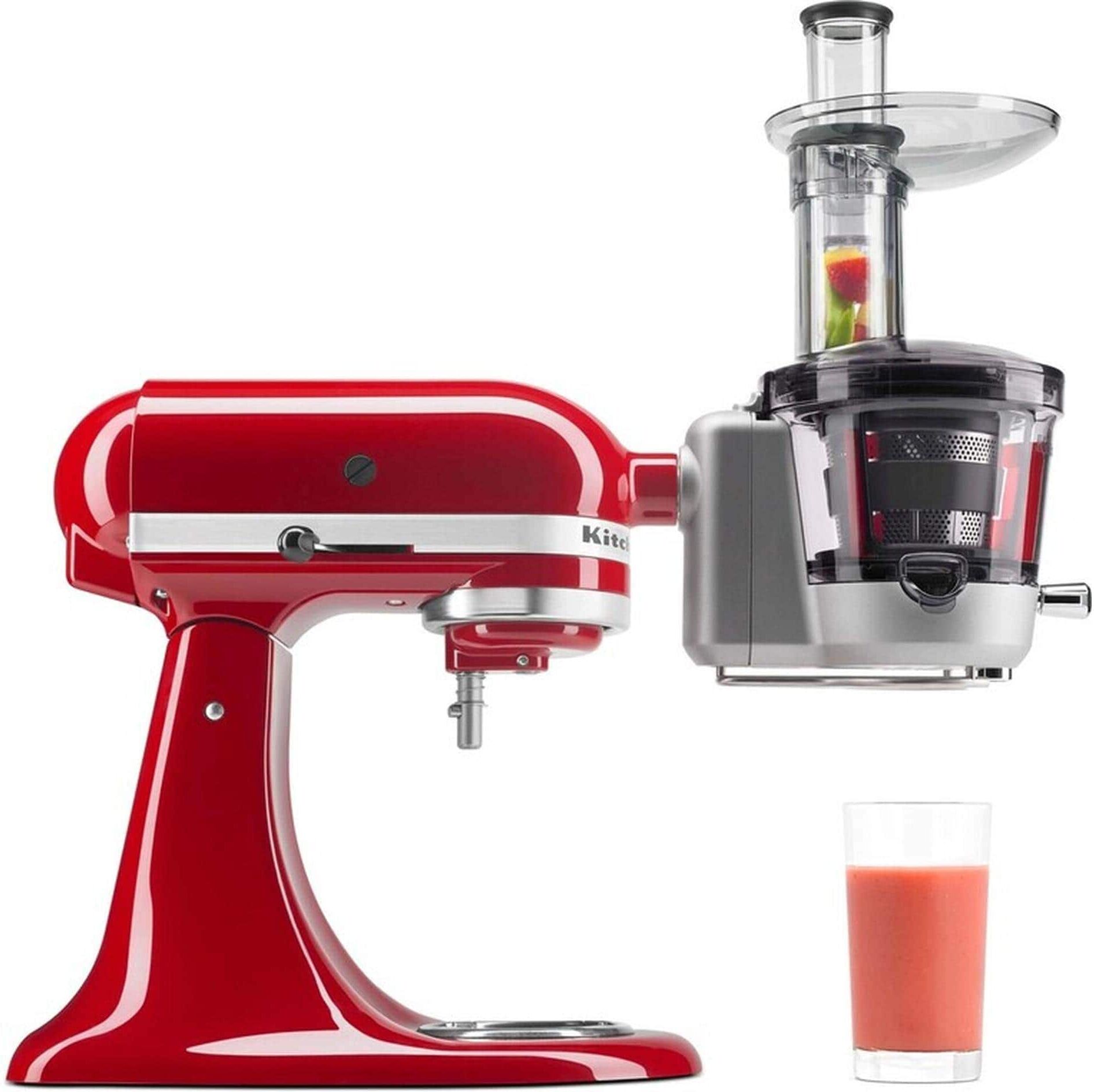 Entsafter KITCHENAID "Vorsatz 5KSM1JA", silber, Entsafter, Entsafter, Entsafter-Aufsatz für Küchenmaschinen silber Einheitsgröße